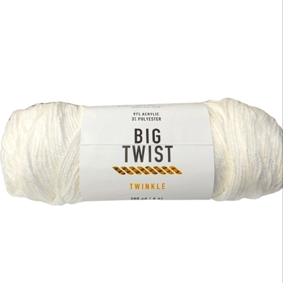 Big Twist Other - Big Twist Twinkle Acrylic Polyester Yarn White Sparkly Shine Knit Crochet Craft